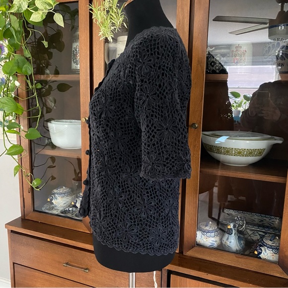 Vintage 90’s Richards Floral chunky Open Knit Cardigan - Picture 3 of 7
